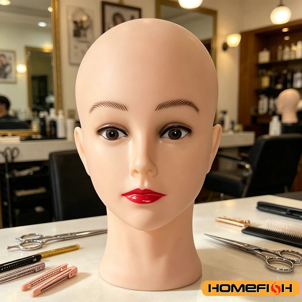Professional Makeup Doll Head Bald Manikin Model For Making Wigs Styling Caps Hairdressing Hat Headwear Display Stand Peaceful Pleasures Health and Wellness