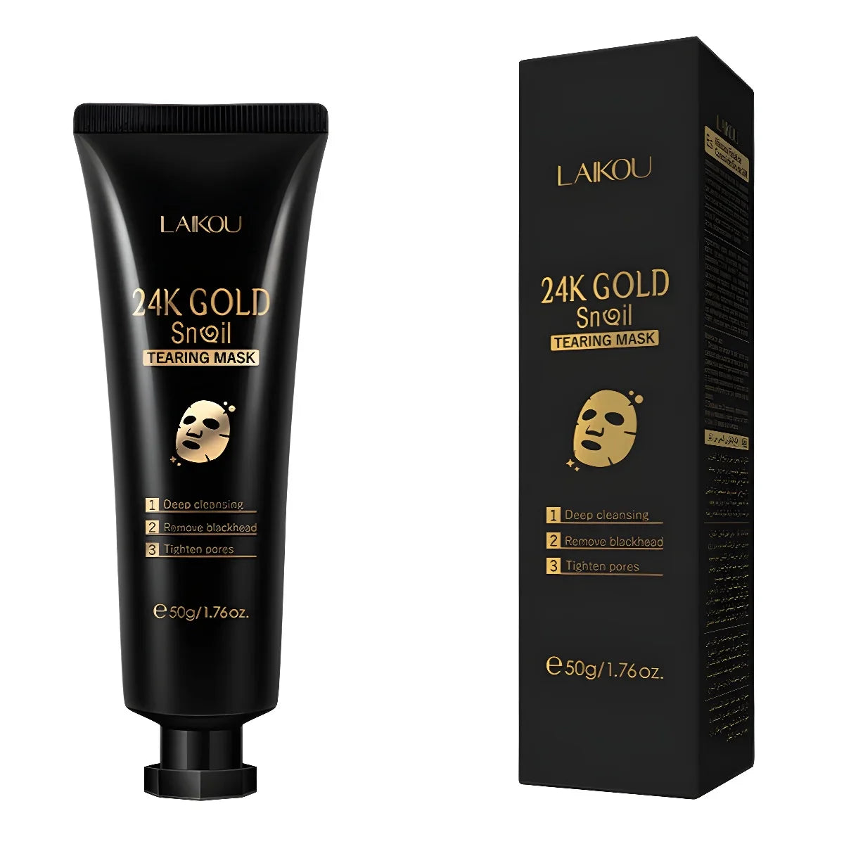 Laikou 24K Gold Snail Collagen Peel-Off Face Mask 50g
