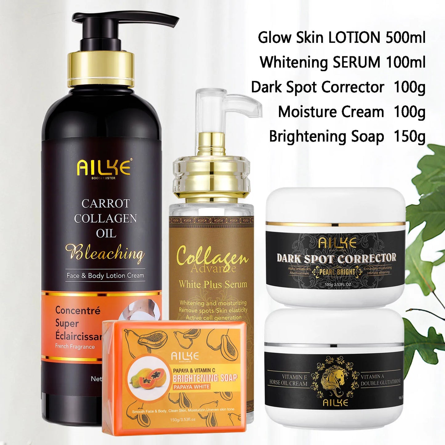 AILKE Collagen 5-in-1 Skin Care Set – Brightening & Moisturizing
