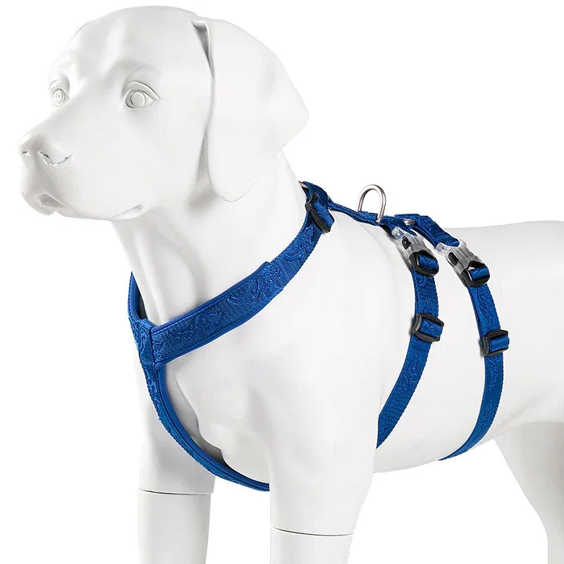 TRUELOVE Pet Harness Double-H Nylon Personalized Dog Harness NO PULL Reflective Breathable Adjustable YH1803 Peaceful Pleasures Health and Wellness Royal blue L China Mainland