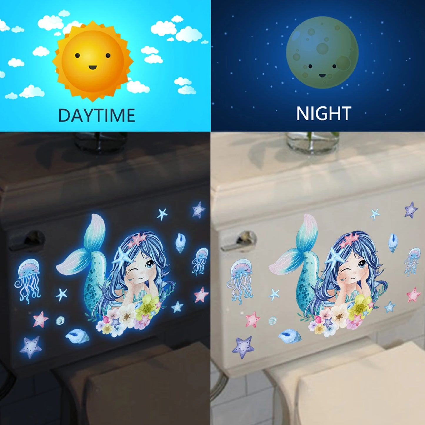 Glow-in-the-Dark Animal Toilet Sticker | Fun Bathroom Decor