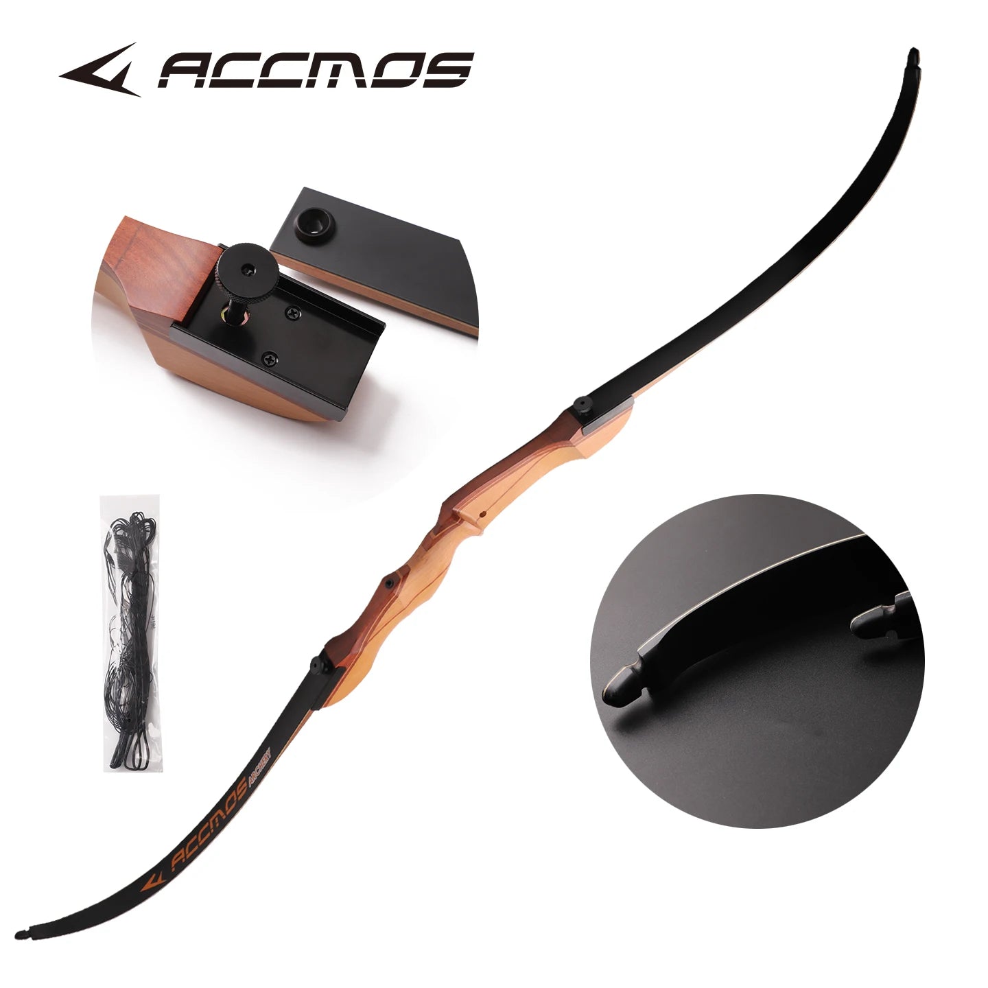 18-40 Ibs Recurve Bow Accmos Right Hand Wood Riser Hungting Archery