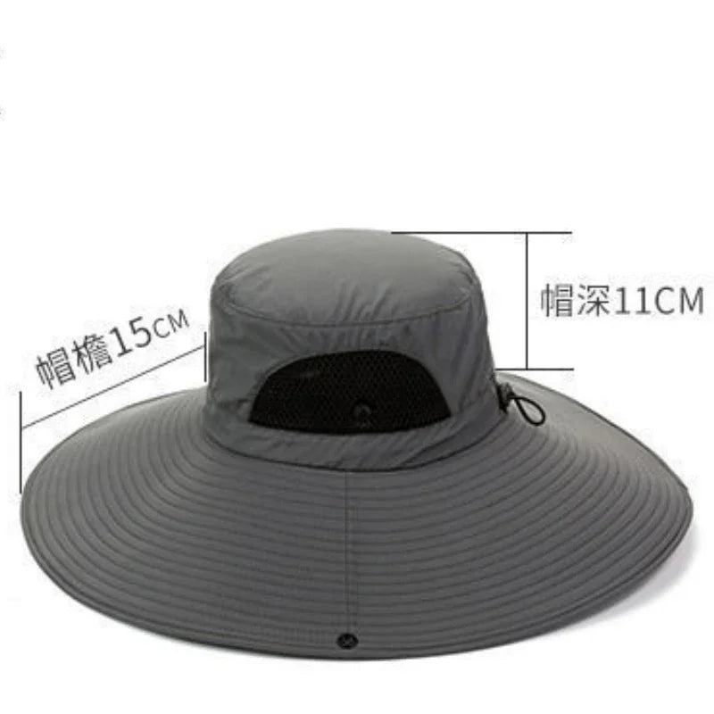 1pc Foldable outdoor large brim UV resistant hat for men, summer sun protection hat, versatile fisherman hat for men Peaceful Pleasures Health and Wellness