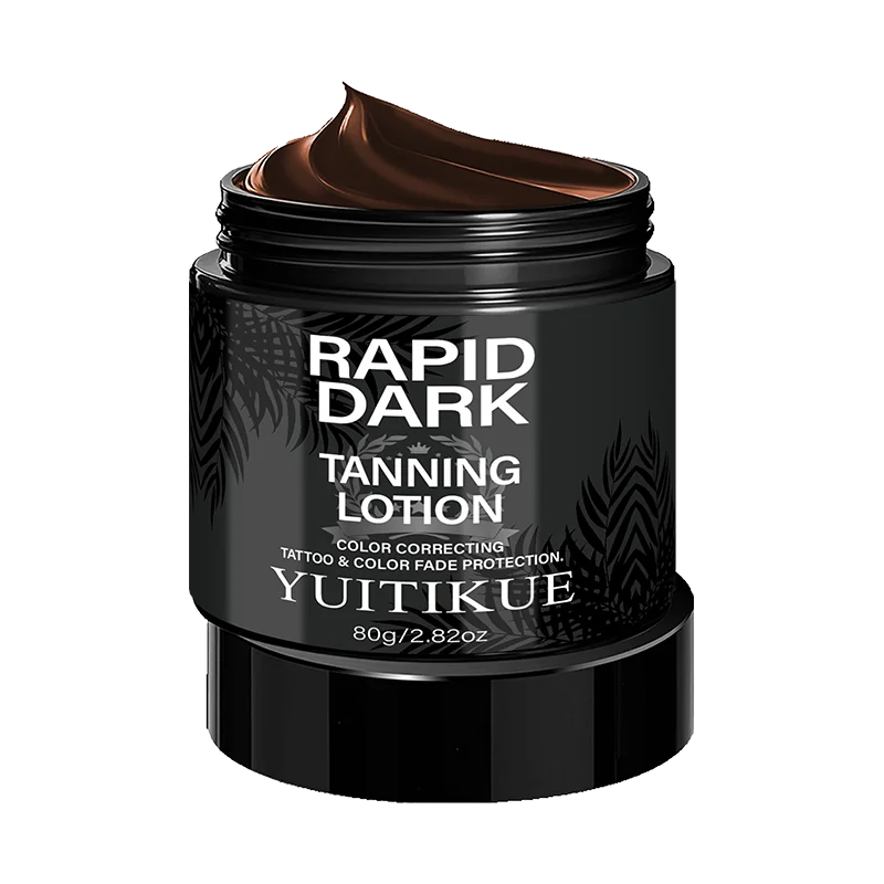 YUITIKUE Rapid Dark Tanning Lotion 80g Tattoo Protection Color Correcting Formula for Deep, Long-Lasting Bronze Glow Peaceful Pleasures Health and Wellness 1pc