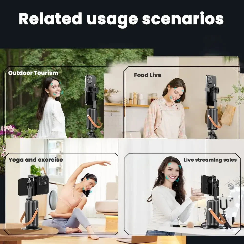 AI Auto-Tracking Phone Gimbal 360° Stabilizer for Streaming Peaceful Pleasures Health and Wellness