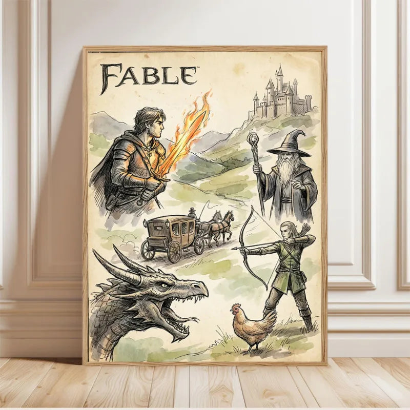 Fable ARPG Game Series Canvas Wall Art Poster | Unframed Print