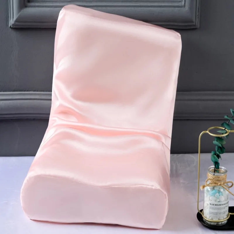 100% Mulberry Silk Latex Pillowcase,19 Momme Cooling Zipper Memory Foam Pillow Cover, Anti-Frizz Skin Friendly for Kids Summer Peaceful Pleasures Health and Wellness baby pink