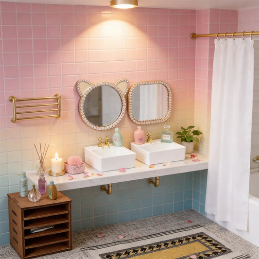 1/12 Scale Dollhouse Miniature Bathroom Sink – Realistic Decor Dollhouse Miniature Peaceful Pleasures Health and Wellness
