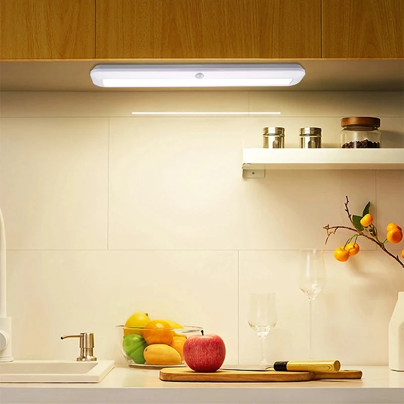LED Smart Night Light Smart Motion Sensor Light Emergency Automatic Lighting 1000mAH Rechargeable Cabinet Night Lamp for Bedroom Peaceful Pleasures Health and Wellness