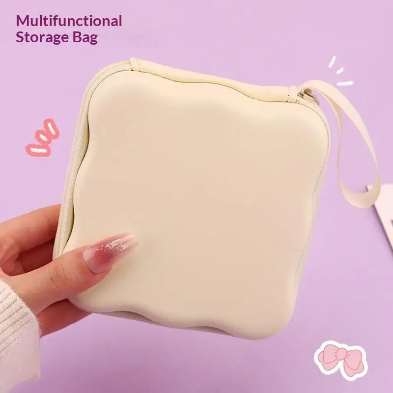 Cute 3D Heart Wave Charger Storage Bag | Travel Organizer