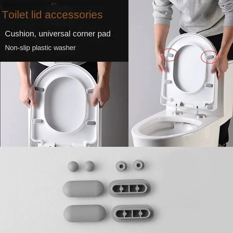 6-Piece Toilet Seat Bumper Pads & Non-Slip Cushion Cover Kit