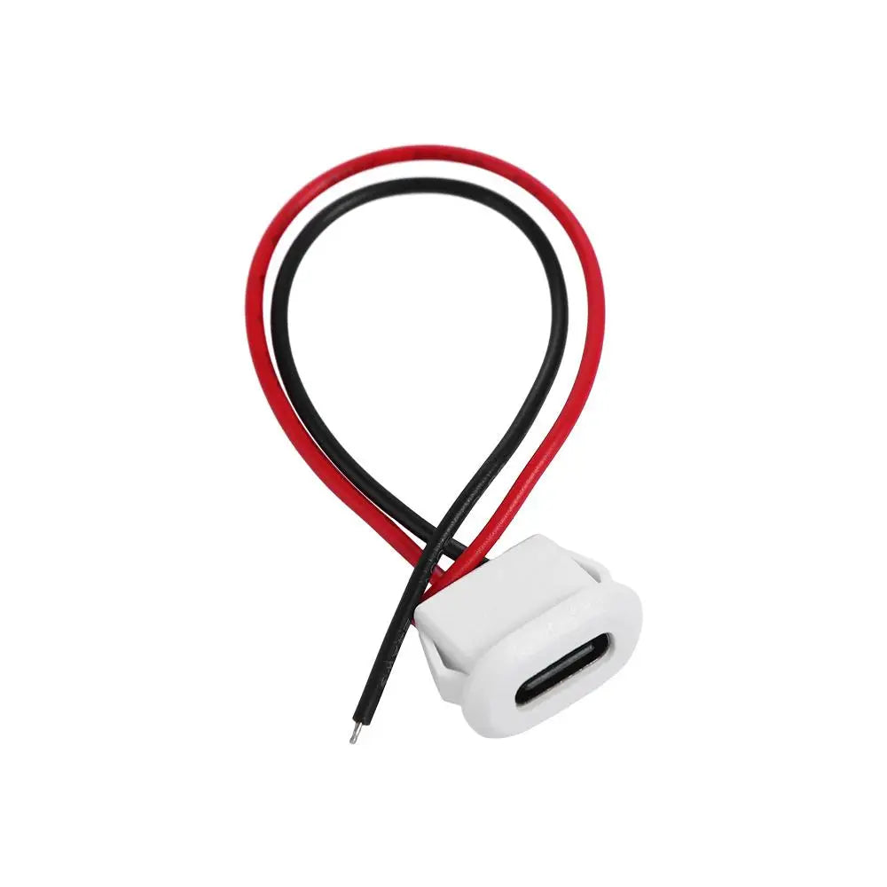 5Pcs Female Base Type-C Base With Welding Wire Female Socket Charging Interface USB-C Type USB-C Connector 2 Pin Connector Peaceful Pleasures Health and Wellness white