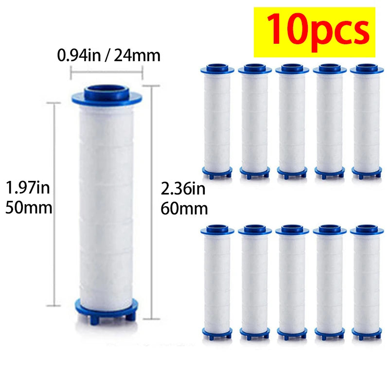 0.94Inch Ion Shower Dropse Head Filter PP Cotton Replacement Cartridge, Water Filter Core Cotton For Handheld Showerheads Peaceful Pleasures Health and Wellness 2.36in 10pcs