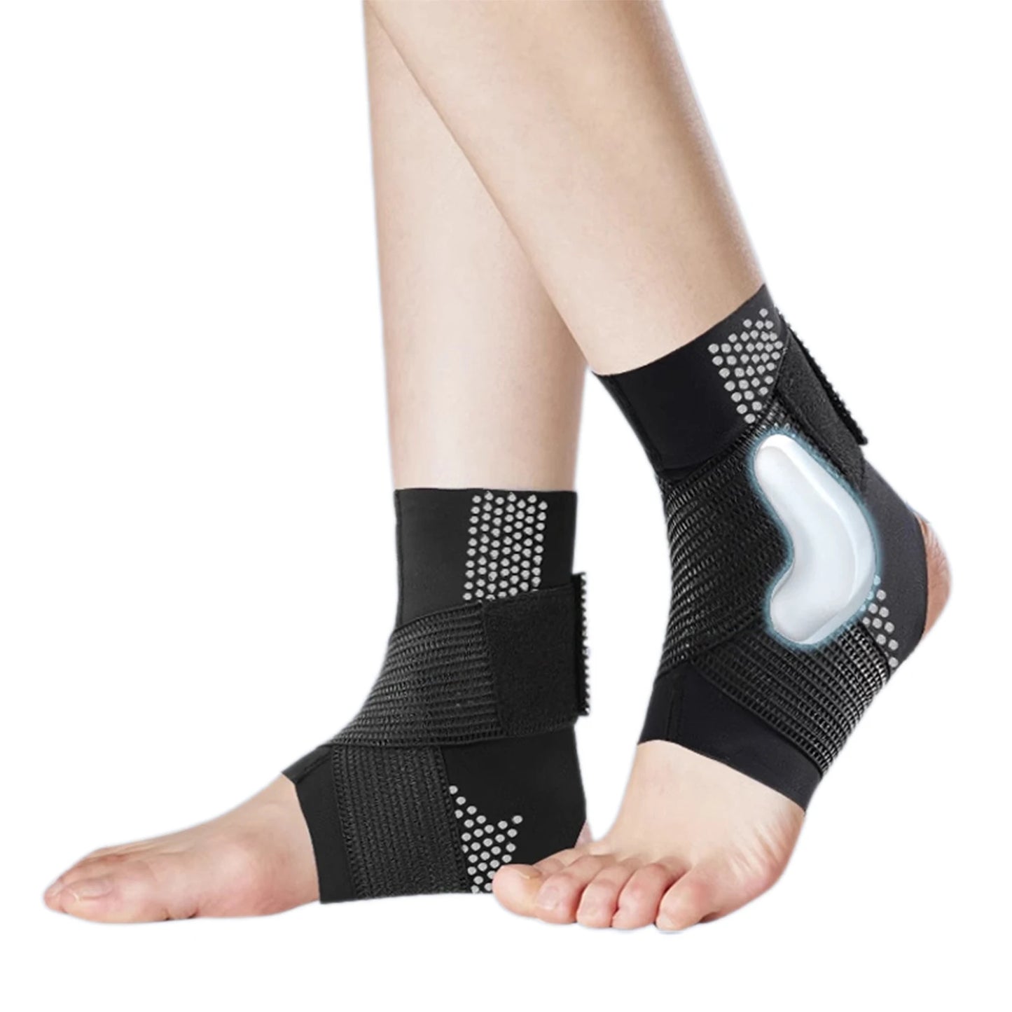 Elastic Ankle Brace with Adjustable Wraps | Gym & Hiking Ankle Brace Support Peaceful Pleasures Health and Wellness Black L