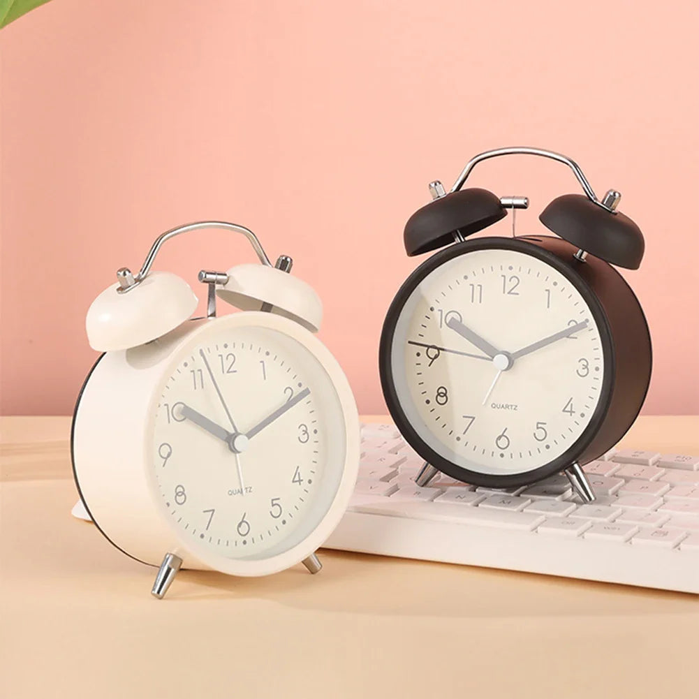 Twin-Bell Vintage Alarm Clock with Night Light | Luxfacigoo