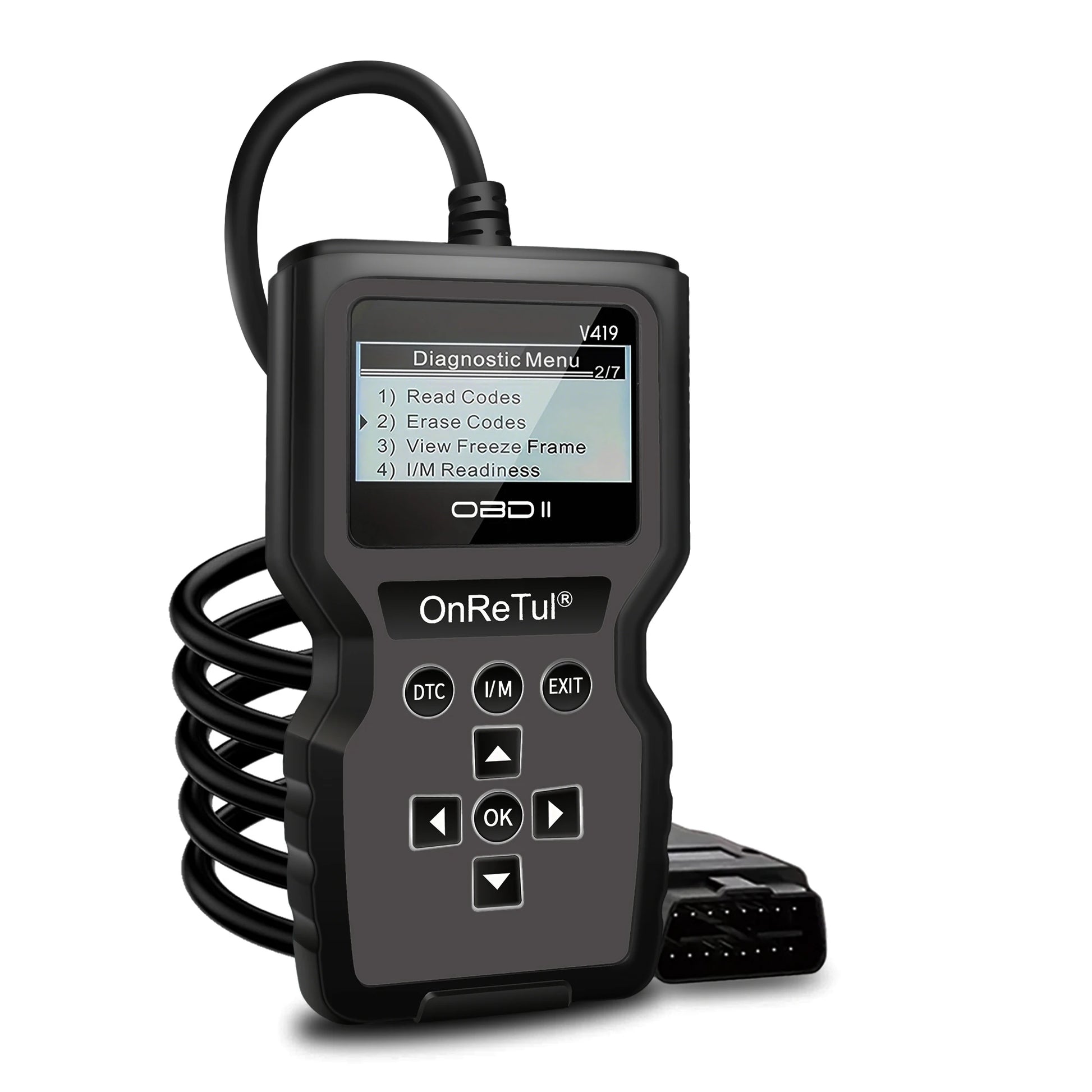 Obd2 Diagnostic Scanner with Functions of Reading and Erasing Fault Codes, Checking I/M Readiness, Vehicle Information, and Voltage Testing - Compact and Durable Design, Compatible with All Obdii/Eobd Cars, Trucks, and Suvs M Peaceful Pleasures Health and Wellness Grey