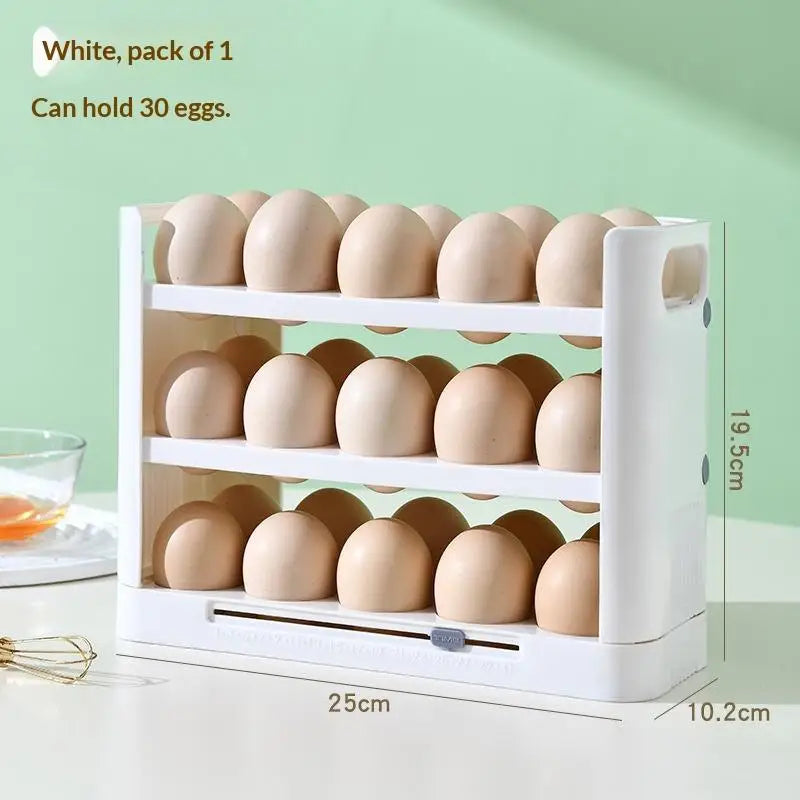 3-Layer Flip Egg Storage Box – Large Capacity Fridge Tray