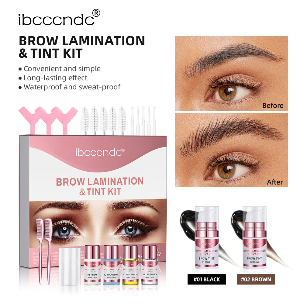 Eyebrow Lifting Kit and Tint Brow Lamination Perming Lotion Dye Tint Combination Brow Setting Eye Makeup Black Brown Peaceful Pleasures Health and Wellness