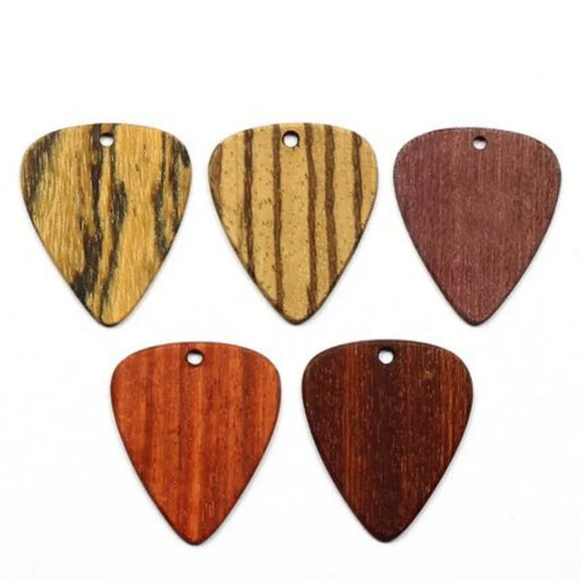 Guitar Pick Wood Red Sandalwood Necklace Pendant Peaceful Pleasures Health and Wellness