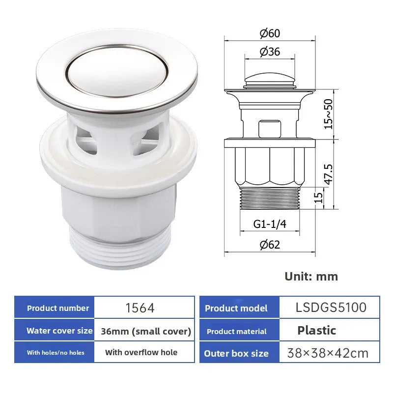 Pop Up Drain Stopper – Black, Chrome & Bronze Basin Drain