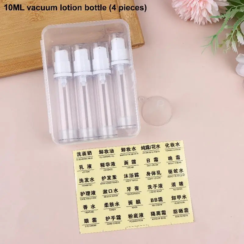 Airless Pump Bottle Set 5ml 10ml 15ml – Refillable Travel Containers