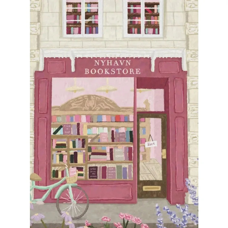 Watercolor Travel City Landscape Paris New York Classical Bookstore Illustration Poster Canvas Painting Wall Pictures Home Decor Peaceful Pleasures Health and Wellness 3 30x40cm Unframed