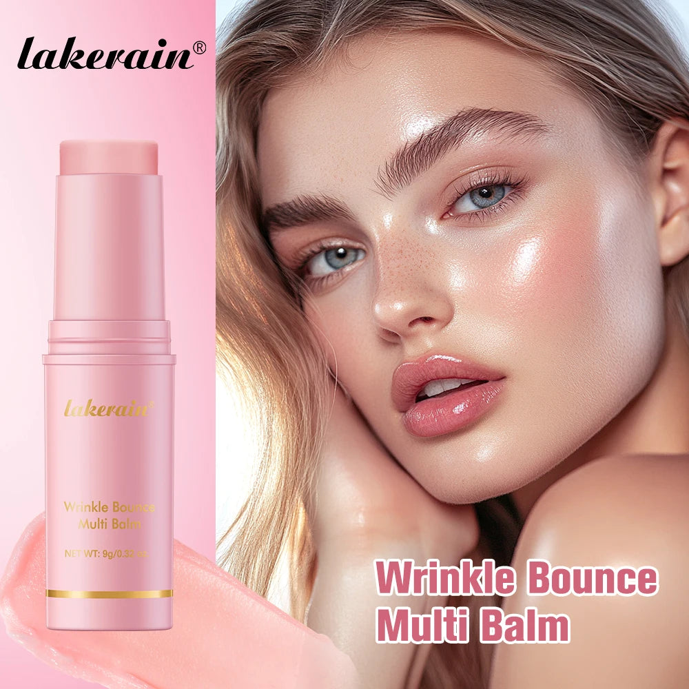 Wrinkle Bounce Multi Balm Extract Deep Hydrating Facial Skin Multi-functional Pink Balm Stick Skin Care Makeup Base Products Peaceful Pleasures Health and Wellness