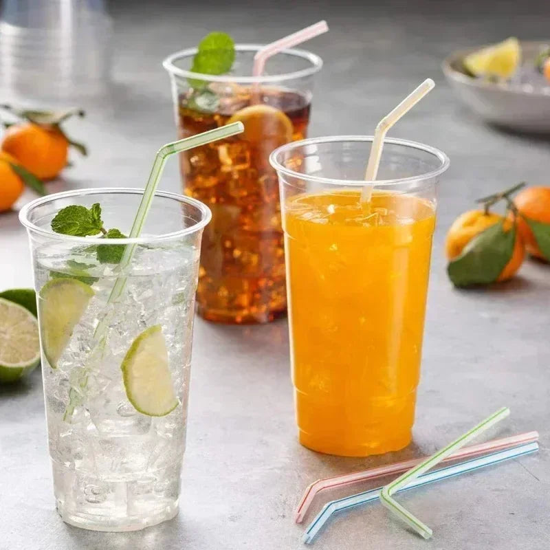 Colorful Flexible Plastic Drinking Straws – Bulk 100–1000 Pack