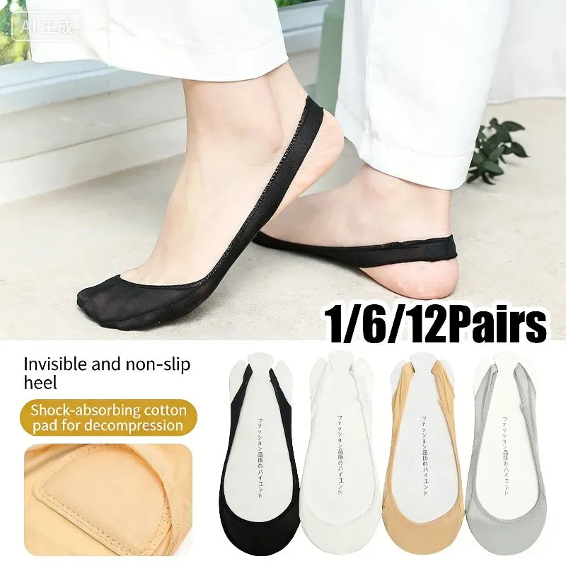 Women's Invisible No-Show Socks | Anti-Slip Ice Silk Low Cut