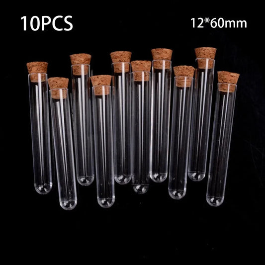 10-Pack Plastic Test Tubes with Cork Stoppers – 12x60mm Plastic Test Tubes Oasis Select Default Title