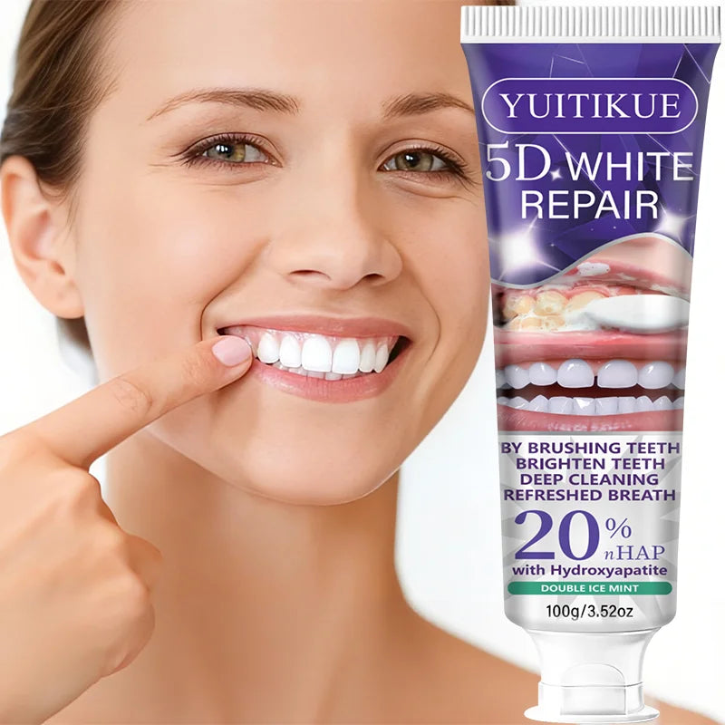 5D White Repair Toothpaste 100g | 20% Hydroxyapatite Whitening Whitening Toothpaste Peaceful Pleasures Health and Wellness Default Title