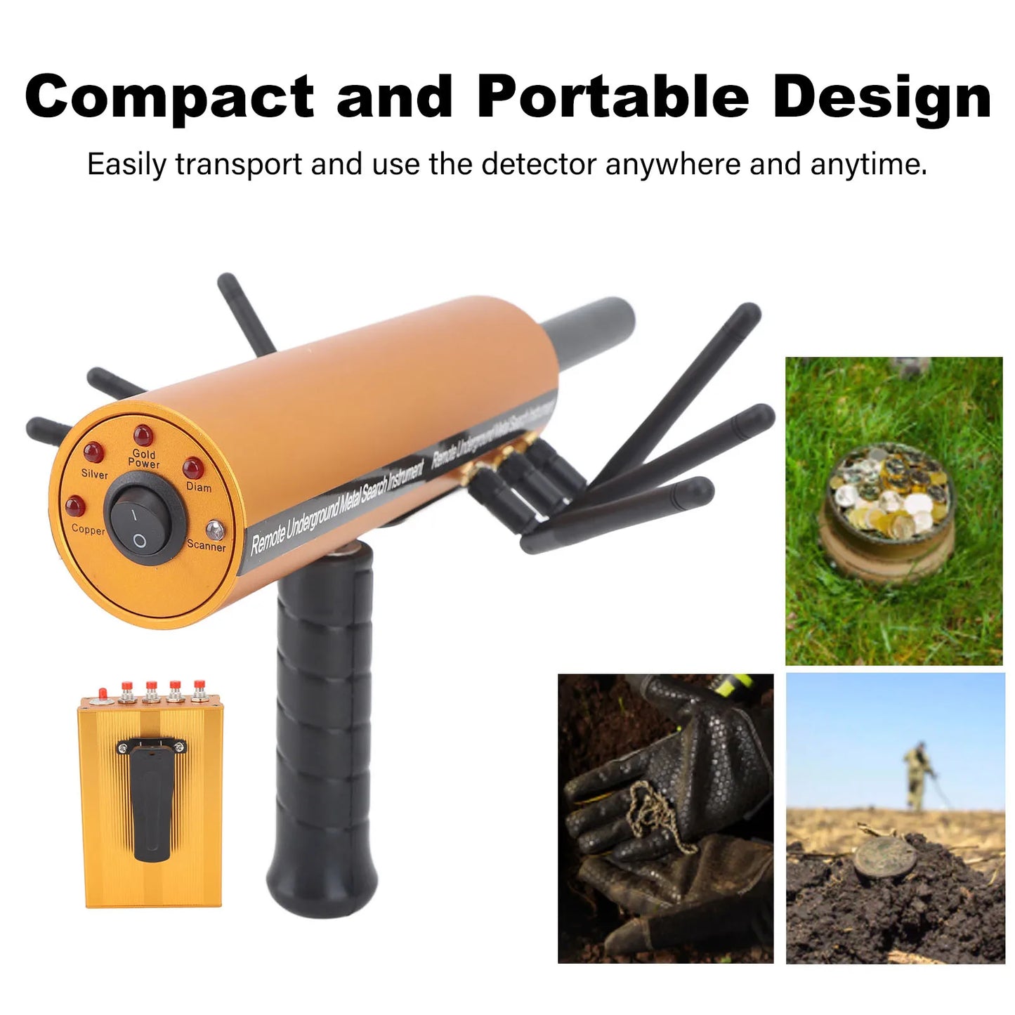 Metal Detector AKS Metal Detector Metal Pinpointer 30m Depth 1200m Range 6 Antenna Accurate Finding Gold Detector Gold Locator Peaceful Pleasures Health and Wellness