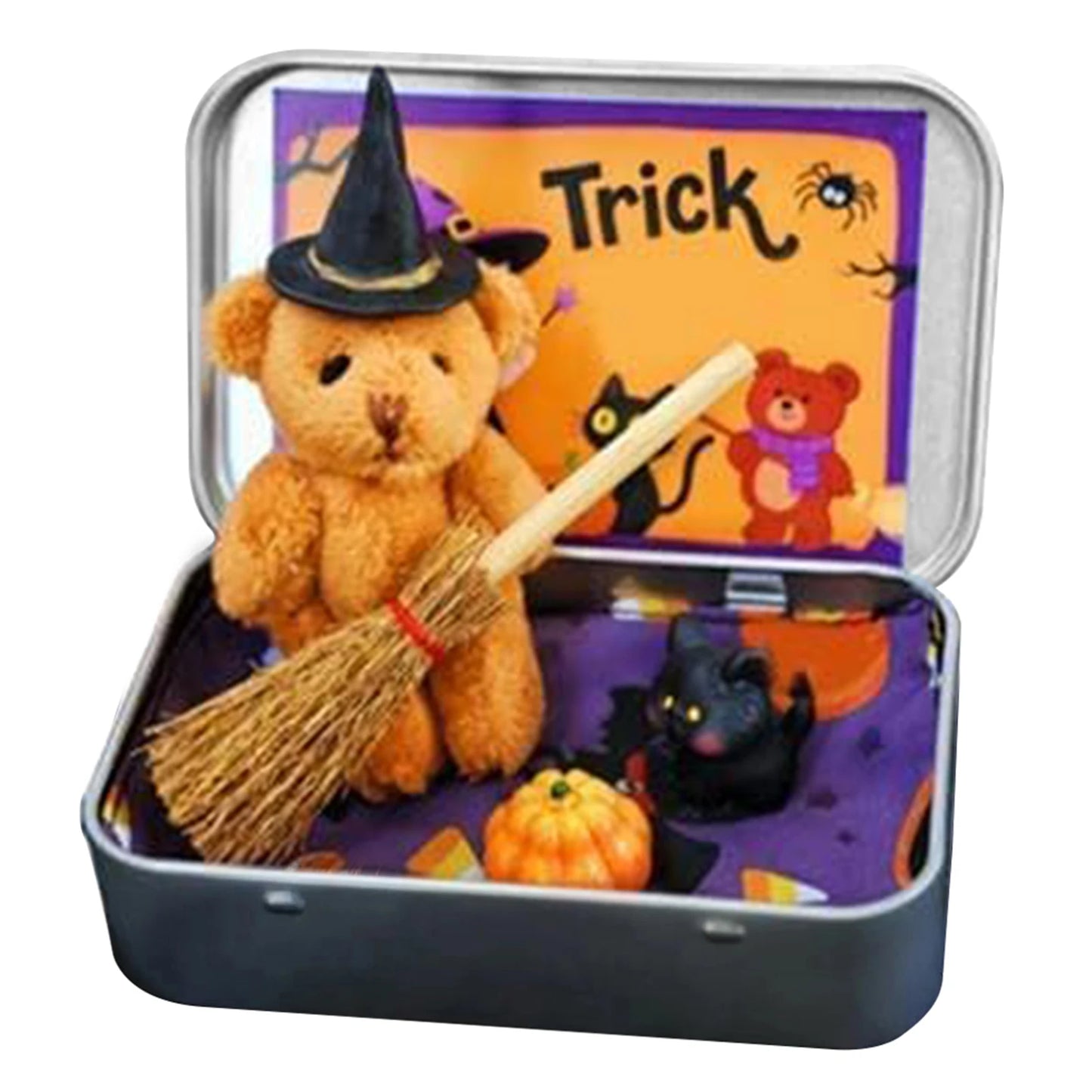 Halloween Witch Teddy Bear in a Box – Spooky Keepsake Gift Halloween Keepsake Gift Peaceful Pleasures Health and Wellness Brown