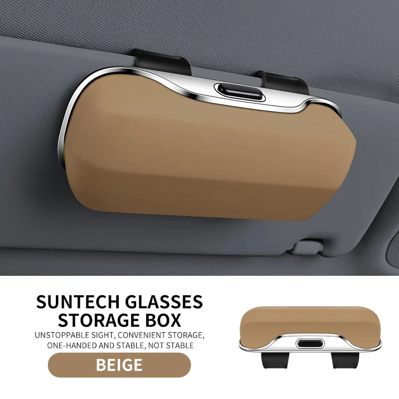 Car Sun Visor Sunglasses Holder & Eyeglass Case | Press Button