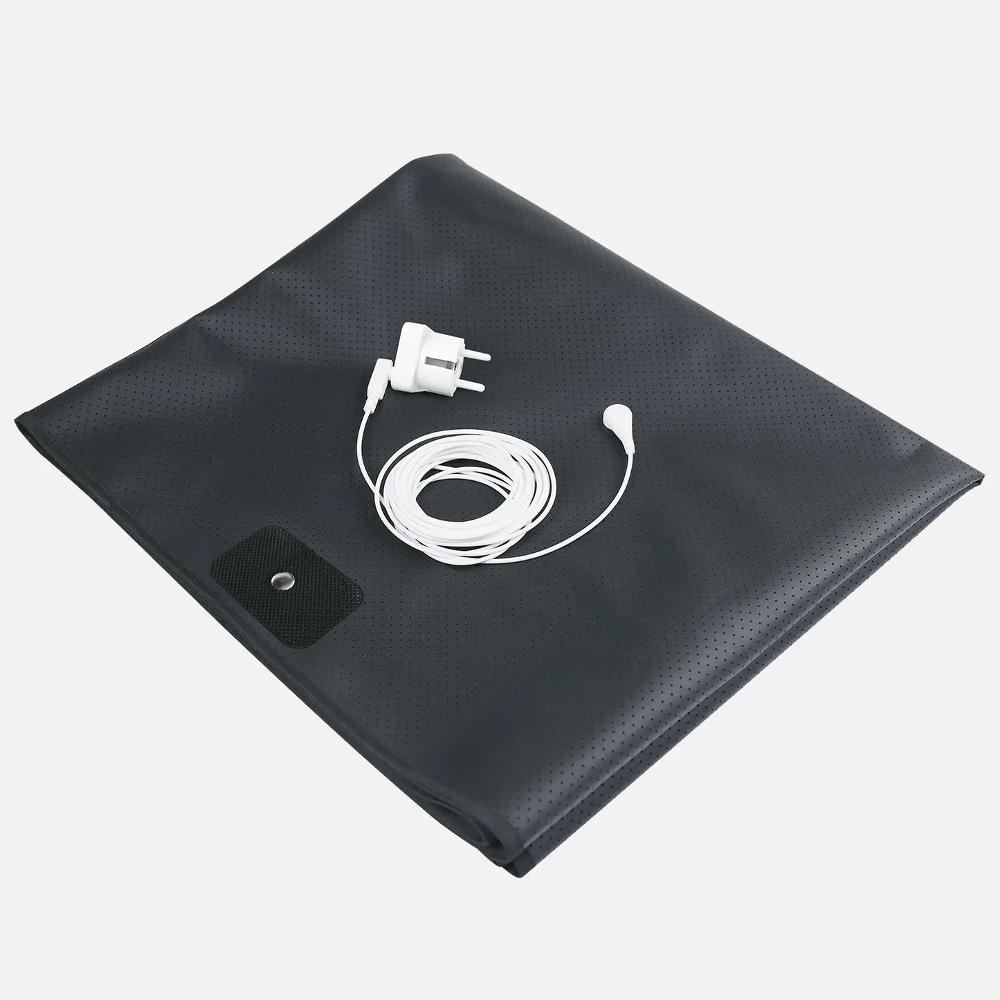 Grounding Bed Mat PU Leather with grounding Cord for Sleep Improve Stress Pain Relief Foot Health Mat Pad for Bed Floor Peaceful Pleasures Health and Wellness EU Plug grey 68CMx153CM