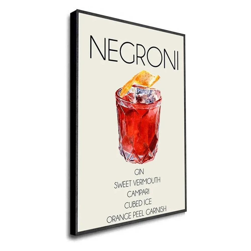 Gin & Tonic Cocktail Canvas Wall Art | Bar Home Decor Print