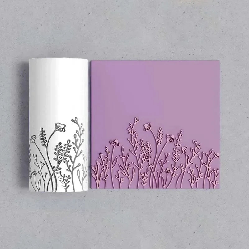 Wild Flowers & Grass Soft Clay Texture Rolling Tool: High-Precision Texturizing Roller for DIY Jewelry Making & Creative Decor Peaceful Pleasures Health and Wellness Purple