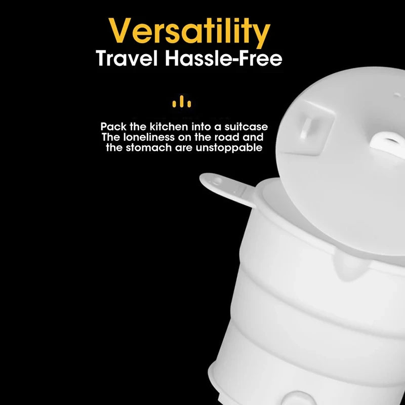 HOMEFISH Foldable Silicone Electric Pot Portable Multi-Purpose Hot Water Boiler for Travel 110/220V Kettle Ideal for Camping Peaceful Pleasures Health and Wellness