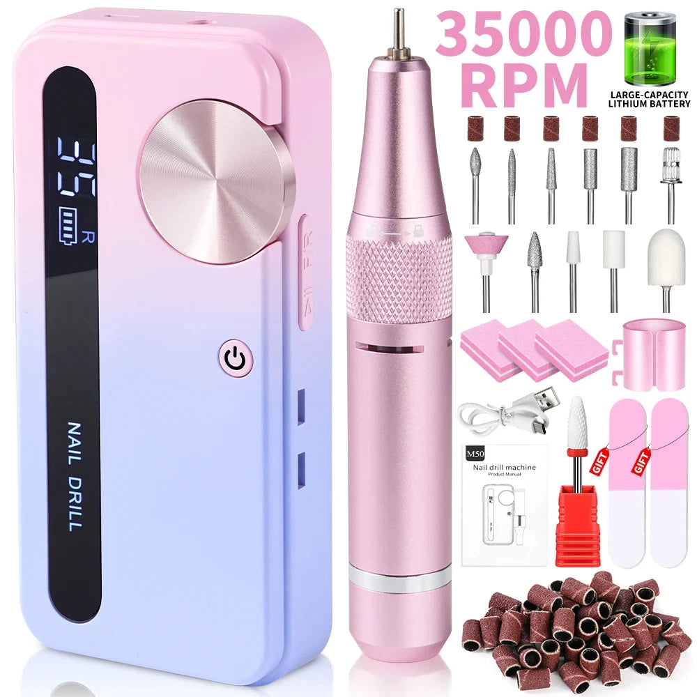 35000 RPM Electric Nail Drill – Rechargeable Manicure Tool