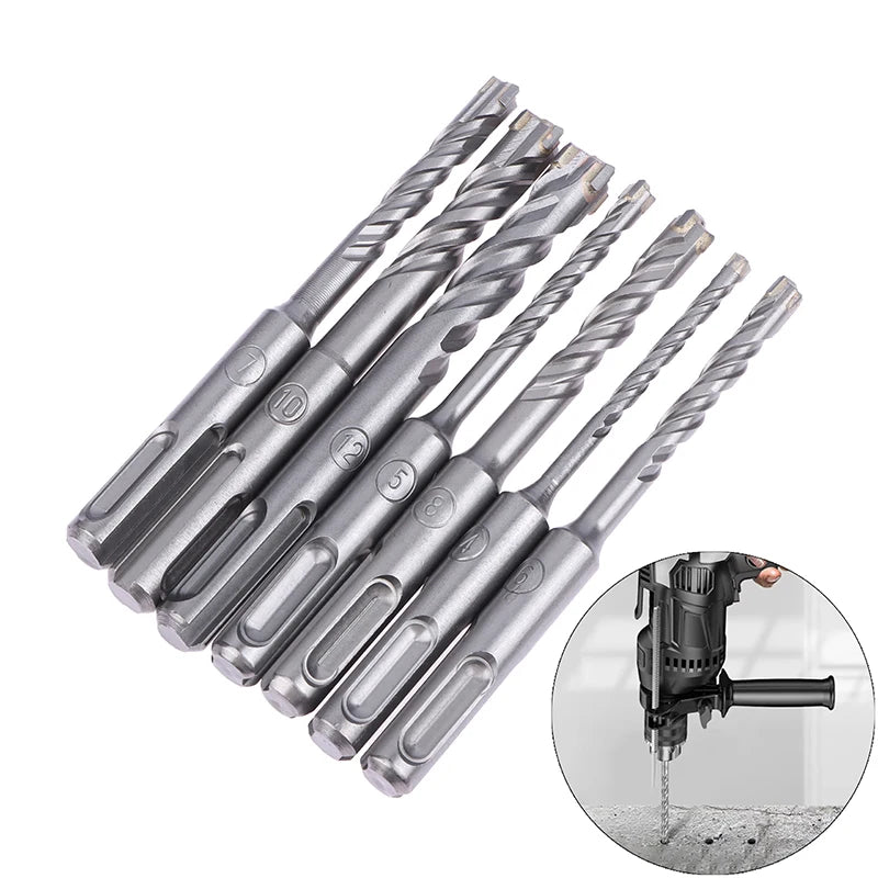7-Pc SDS Plus Drill Bit Set | Concrete Hammer Drill Kit 4–12mm