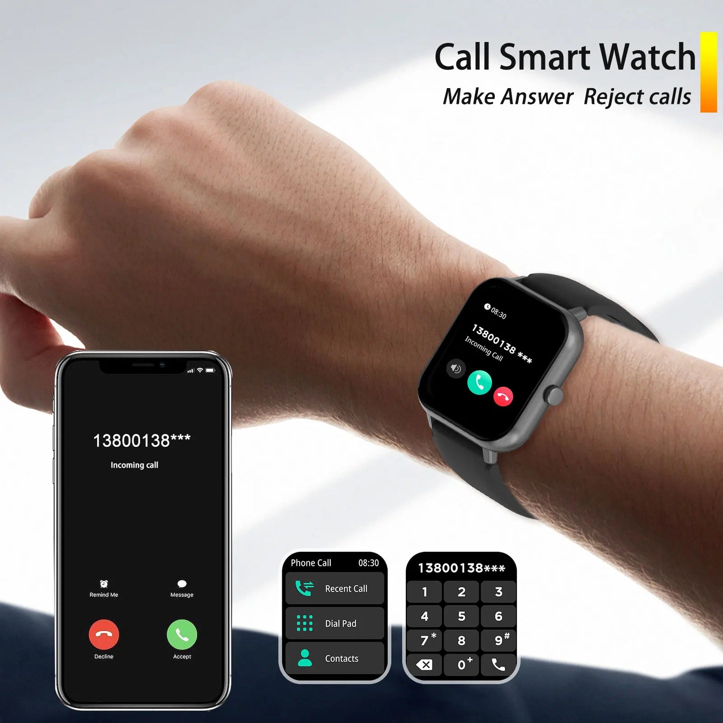 LOMAXFR 1.83" Smart Watch – Wireless Calling, Multi-Sport Mode