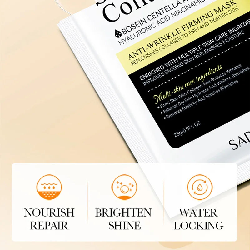 SADOER Snail Collagen Face Mask 5-Pack | Firming & Hydrating Sheet Face Mask Peaceful Pleasures Health and Wellness