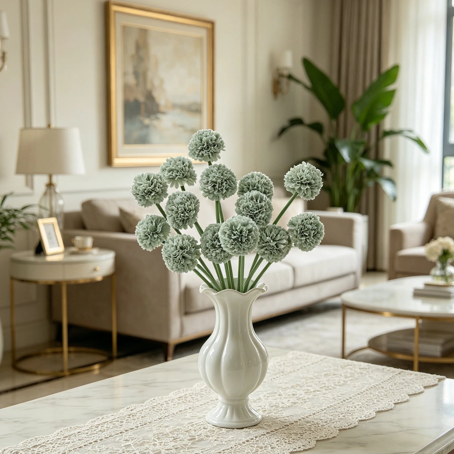 Silk Mini Ball Chrysanthemum Artificial Flowers | Wedding Decor