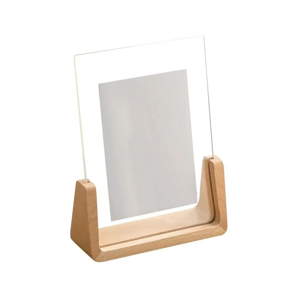 Acrylic & Wood Desktop Photo Frame | Walnut Beech U-Shape
