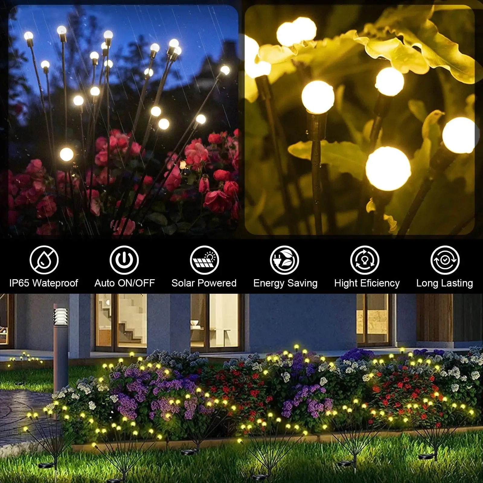 10 Garden Ramadan Decoration Festival Lamp, Lights Solar Lawn Lamp Garden Lamp, LED Wind-driven FireflyGround Plug Lamp, Peaceful Pleasures Health and Wellness