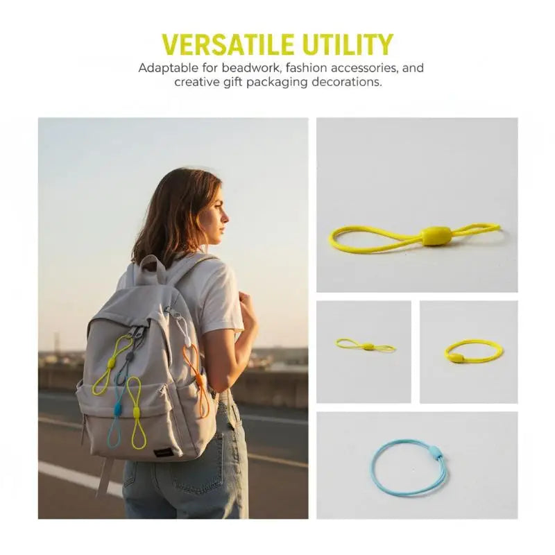 100Pcs Elastic Phone Strap Lanyards – DIY Keyring & Bag Charms
