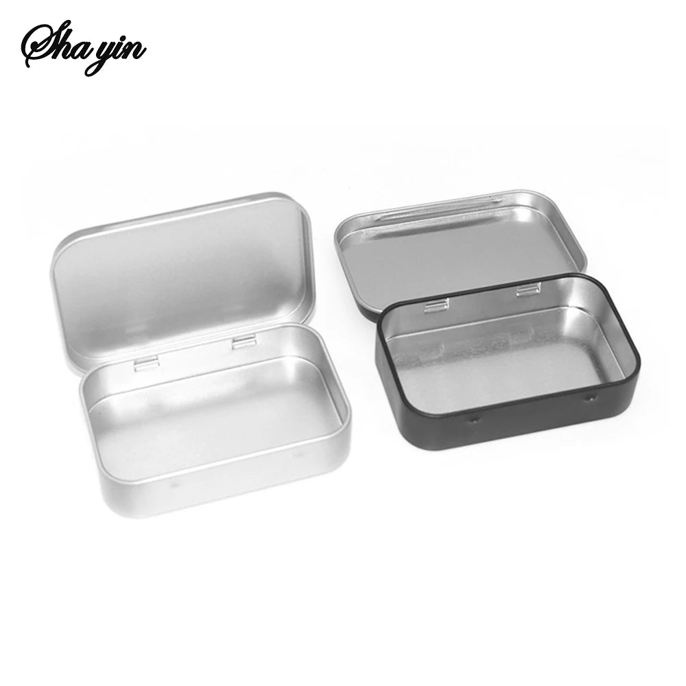 Metal Rectangular Empty Mini Tin Box Tinplate Push Candy Pill Cases Bins Jar Hinged Containers Small Organizer Storage Box Peaceful Pleasures Health and Wellness