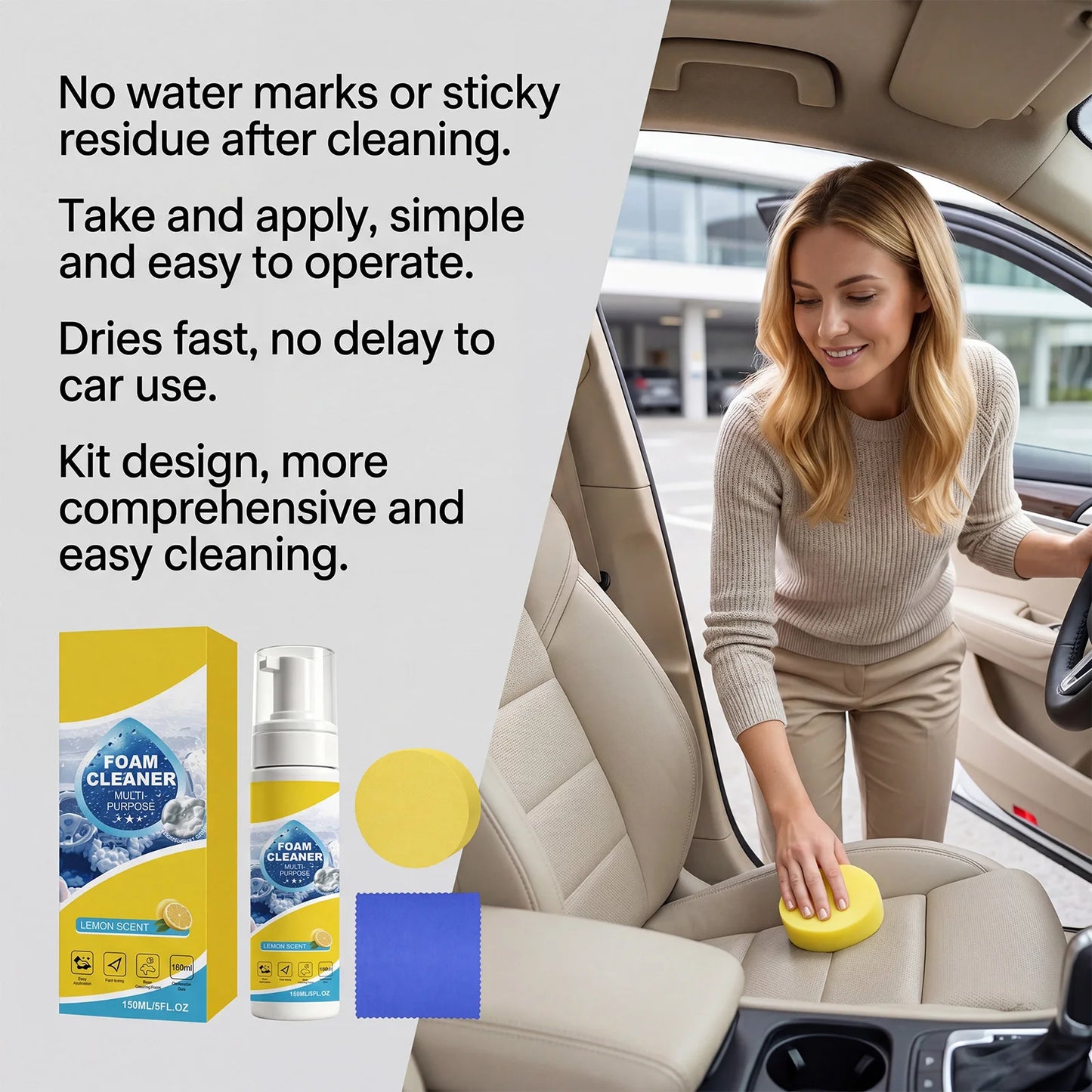 Multipurpose Foam Cleaning Kit – No-Rinse Car & Home Cleaner