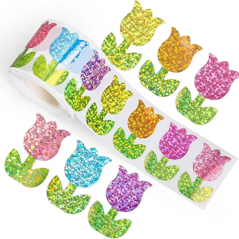 500pcs Glitter Flower Stickers for Party, Scrapbooking & Gifts Craft Stickers Set Peaceful Pleasures Health and Wellness A1