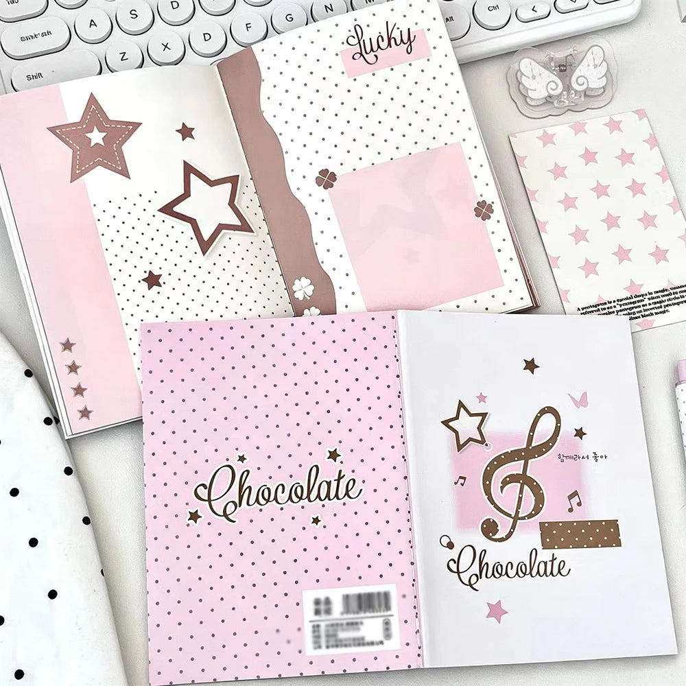 Pink Note Fixed Page Notebook Korean Ins Full-color Inner High-value